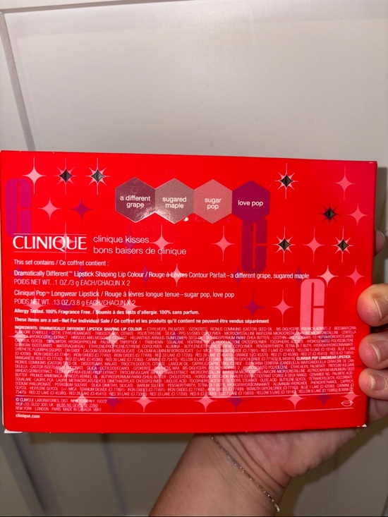 Clinique Kisses Mini Lip Set - Red, Pink & Purple Holiday Box - Picture 2 of 3
